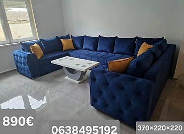 Ugaone garniture: Ugaona garnitura U-oblika – dimenzije 370 × 220 × 220 cm - Prostrana — 2