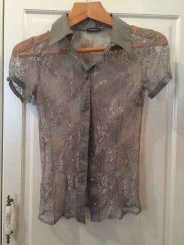 Köynək və bluzalar: Qadın köynəkləri dəsti - Parlaq narıncı, atlas effektli, qısaqoll — 3