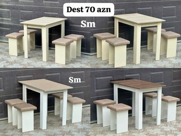 metbext masa: Mətbəx üçün, Yeni, Açılmayan, Dördbucaq masa, 4 stul