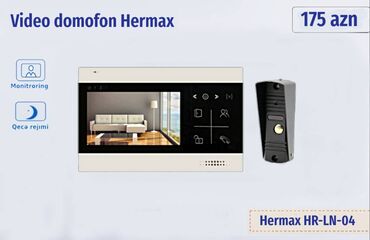 təhlükəsizlik sistemləri: Hermax Domofon HR-LN-04 ✅Monitor HR-LN-04 ✅Zəng paneli HE-ST-60P ✅4,3