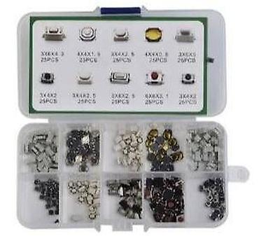 SMD Tact Switch Dəsti – 250 ədəd, 10 çeşid Dəstin tərkibi (hər