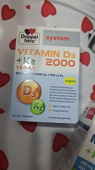 vozol 2000: Doppelherz system Vitamin D3 + K2 2000 – vegan formula Məhsul — 1