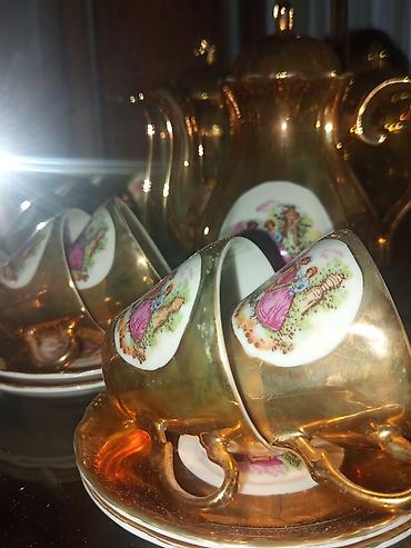 cay termosu: Çay dəsti, rəng - Qızılı, Farfor, Yaponiya — 4