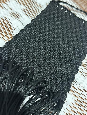 Çantalar: Дизайнерская, ручная работа Qara makrame çiyin çantası – mini ölçü — 4