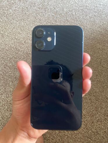 купить ноутбук в бишкеке в рассрочку: IPhone 12 mini, Колдонулган, 256 ГБ, Көгүлтүр, Коргоочу айнек, Каптама, 74 %