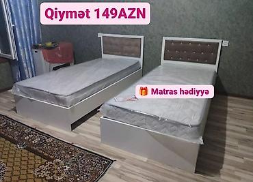 Çarpayılar: Yeni, Təknəfərlik çarpayı, Bazalı, Matras ilə, Siyirməsiz, Azərbaycan — 6