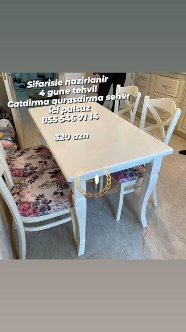 Divanlar: Mətbəx üçün, Yeni, 4 stul