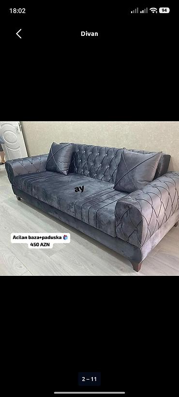 divan dəst: Divan, Yeni, Açılan, Bazalı, Parça, Şəhərdaxili pulsuz çatdırılma — 1