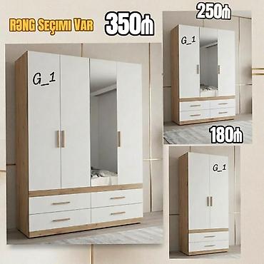 servant dolabı: - Model: G_1 qarderob seriyası - Rəng seçimi var (ağ + ağac teksturası — 1