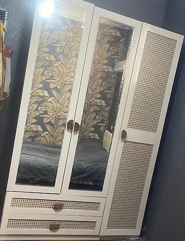 Мебель: Rattan detallı garderob dəstləri - Dizayn: Açıq krem rəngdə — 1