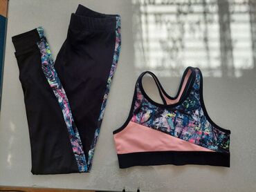 zara lila haljina: H&M set za trening. Sportske helanke i top. Velcina je XS/S