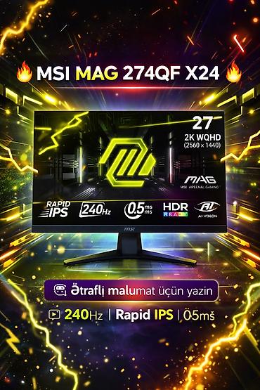 monitor sekilleri: Monitor "MSI MAG 240Hz 274QF X24 2K WQHD, IPS" ✔️ Ekran ölçüsü: 27 — 1
