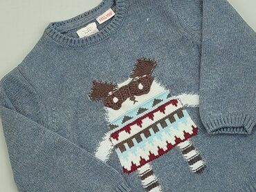 Swetry: Sweter Zara, 12-18 m, wzrost - 86 cm., stan - Bardzo dobry, wzór - Print, kolor - Niebieski