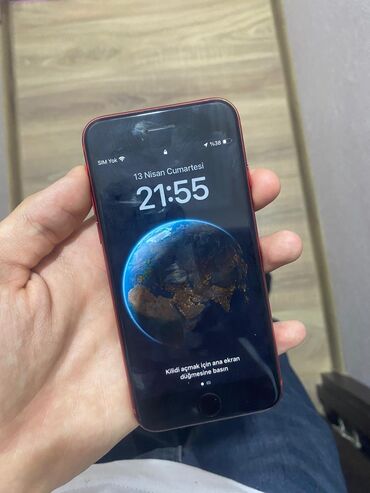 iphone чехол чёрный: IPhone SE 2020, 128 ГБ, Красный, Отпечаток пальца