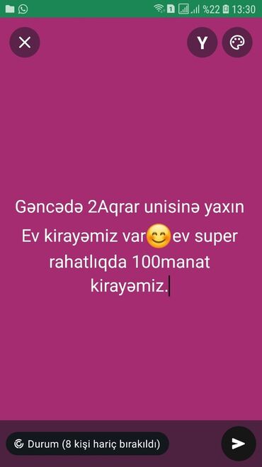sulutəpə ev: Gəncədə, 2 Aqrar Universitetlərinə yaxın yerləşən kirayə ev. Məkan