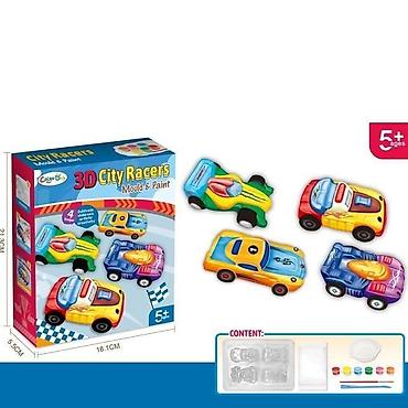 lw papuce: Kreativni set 3D magneti autići – 958005-20 Opis: - Tematski set za — 1