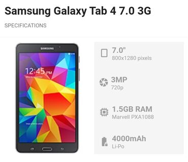 samsung tab 5 v Azərbaycan | PLANŞETLƏR: Samsung | 8 GB rəng - Qara | Sensor, Sənədlərlə