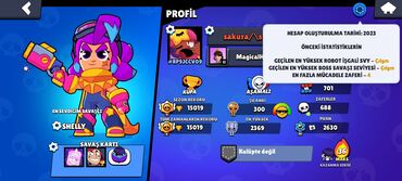 2ci el soyducu: Brawl stars hesabı
15015 kupa
247 elmas🤑🤑🤑
57 karakter