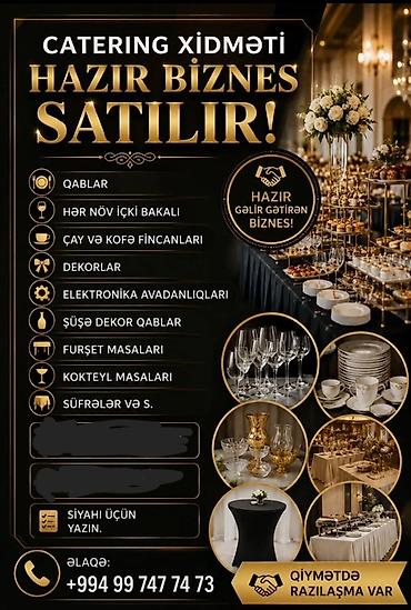 Catering xidməti – Hazır biznes satılır! Hazır gəlir gətirən biznes