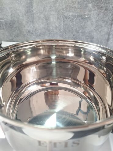 Кастрюли: Набор 3 шт. Нержавеющая сталь 18/10 Дно очень толстое. Крышка из at lalafo.kg — 4 Кастрюли: Набор 3 шт. Нержавеющая сталь 18/10 Дно очень толстое. Крышка из — 4