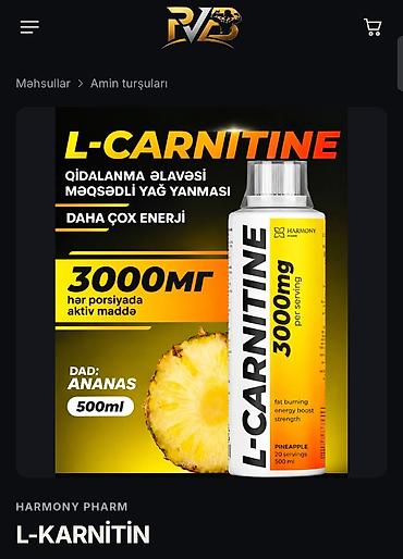 amino hard: HARMONY PHARM L‑CARNITINE – ananas dadlı maye qida əlavəsi - Məqsədli — 1