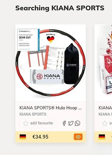 Rekviziti za vežbanje: KIANA SPORTS Hula Hoop obruč za trening - Fitness obruč dizajniran u — 2