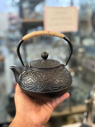çaynik: Yeni, rəng - Qara, Dəm caydanı, Çuqun — 8