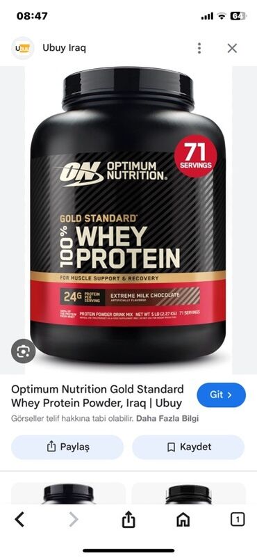 Protein Optimum Nutrition, Çəki: 2001 - 2500 g