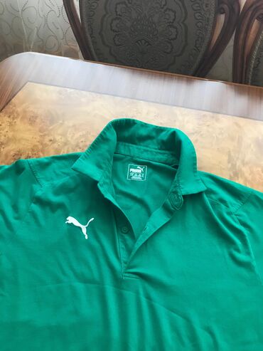 Мужское поло, Puma, XL (EU 42), цвет - Зеленый