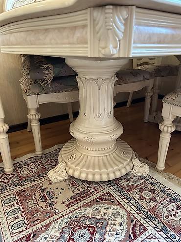 divan ve kreslolar: Qonaq otağı üçün, İşlənmiş, Açılan, Kvadrat masa, 8 stul — 3