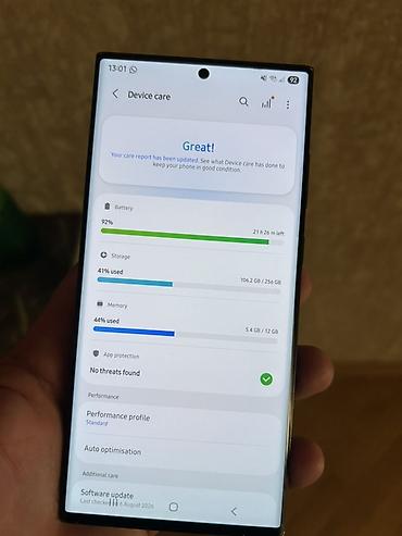 iohone 12: Samsung Galaxy S23 Ultra, 256 GB, rəng - Qara, Simsiz şarj — 5