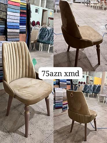 usdul usdol: Zərif dizaynlı yumşaq oturacaqlı stul - Material: məxməri toxunuşlu — 1