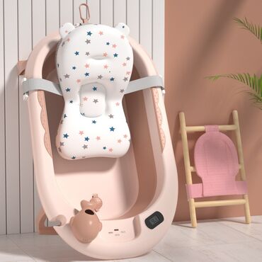 детский бустер: Складная ванночка для детей от 0-24 месяцев В наличии голубой, розовый