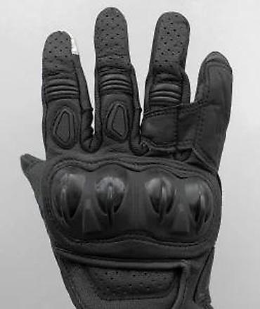 Oprema za bicikliste: Kratke kožne moto rukavice sa zaštitom - Materijal: prirodna koža sa — 10