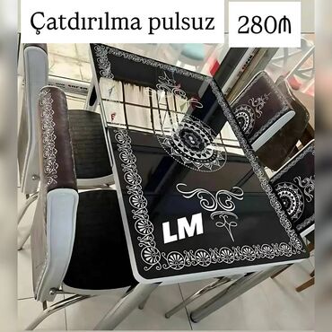 Divan və masa dəstləri: Mətbəx üçün, Yeni, Açılan, 4 stul