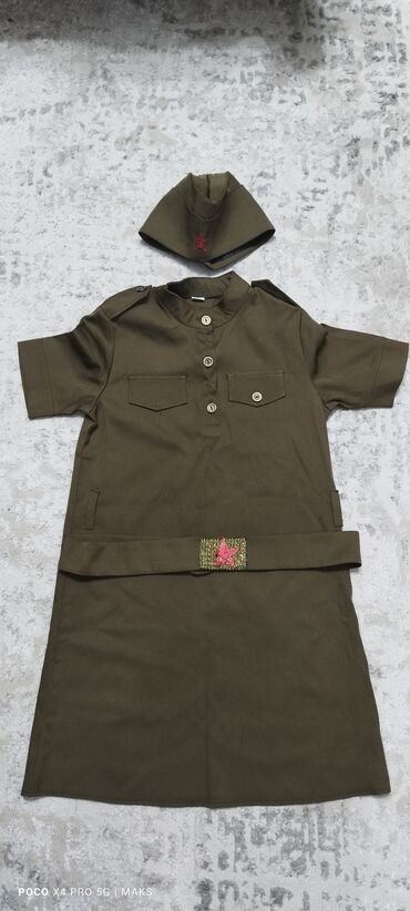 кыргызские платье: Детское платье, цвет - Коричневый, Б/у