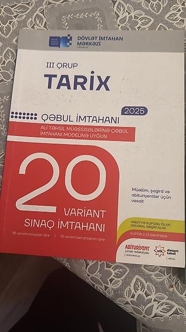 Testlər: Məhsul: “Tarix – III qrup Qəbul İmtahanı 2025” sınaq toplusu — 1
