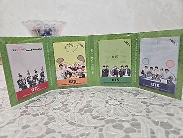 qovluq: BTS temalı post-it vərəqləri və qovluq satılır. Hər ikisi istifadə — 1