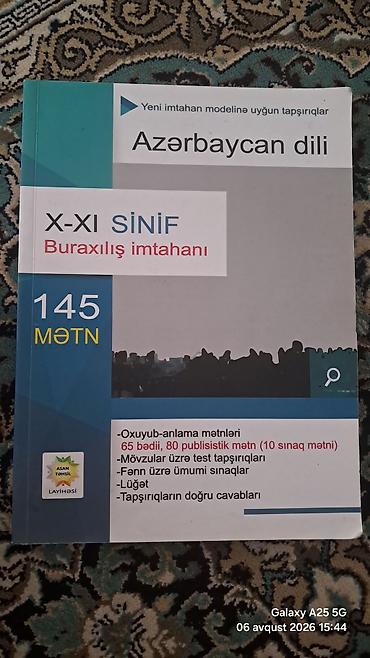 Kitablar və jurnallar: Məhsul: “Azərbaycan dili – X–XI sinif, Buraxılış imtahanı” hazırlıq — 1