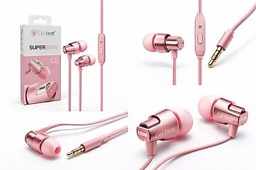 qarnitur: Kateqoriya: Qulaqlıqlar Celebrat C8 Pink – Simli, Mikrofonlu, Super — 1