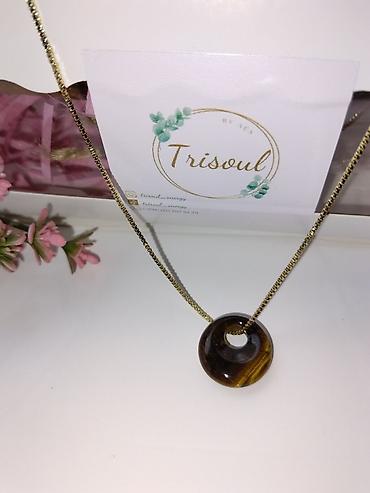 Bijuteriya: Trisoul brendindən təbii daş asqılı boyunbağılar - Model: dairəvi — 9