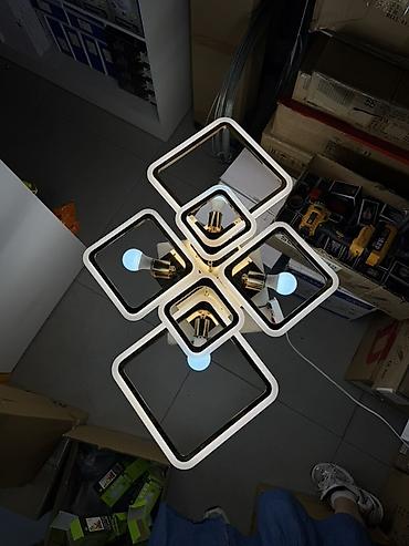 smart light: Потолочная люстра в современном стиле - Конструкция: 5 квадратных — 1