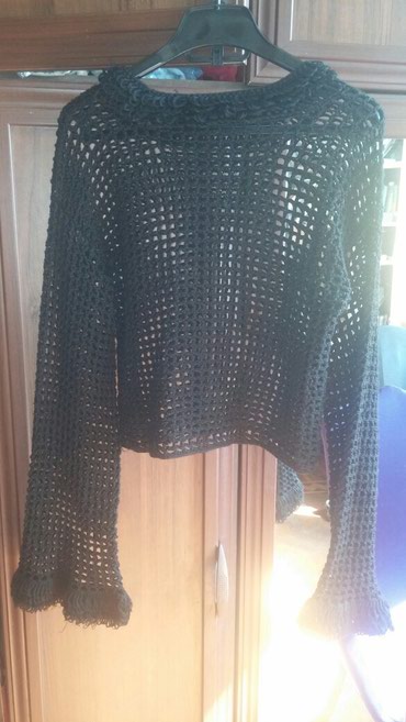 женская ажурная кофта: Женский свитер S (EU 36), цвет - Черный