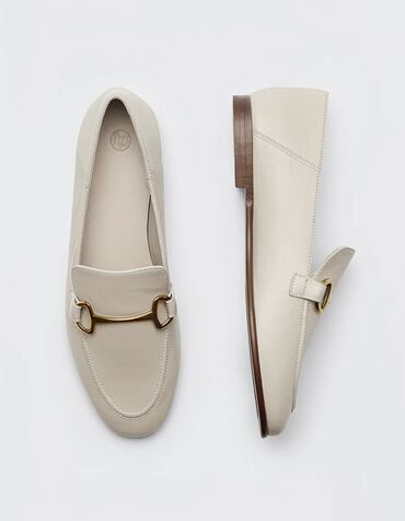 спортивные мокасины: Лоферы, 40, Massimo Dutti, Новый, цвет - Бежевый, Самовывоз