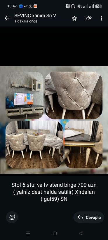 старые стулья: Stol 6 stul ve tv stend birge 700 azn ( yalniz dest halda satilir)