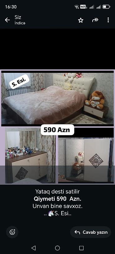 bakida tecili satilan evler: Yataq desti satilir *Qiymeti 590 Azn.* Unvan bine savxoz. 🦄 — 1