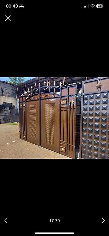 Распашные ворота: Кованные ворота из металла - Тип: распашные уличные ворота с — 15