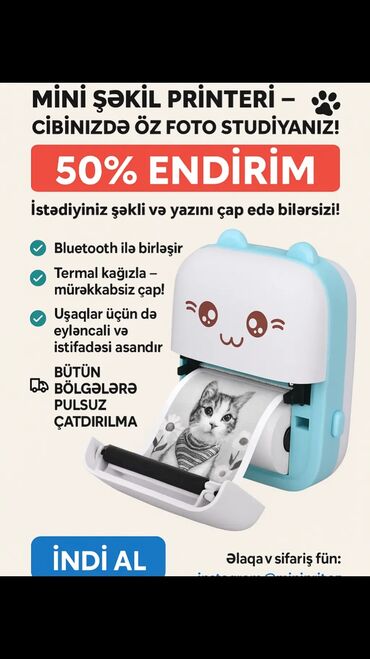 ucuz soyuducular: Mini printer satilir tezedir bagli qutuda