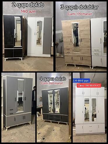 giris dolabi: Geyim dolabları – müxtəlif ölçü və modellər - 2 qapılı dolab – — 1