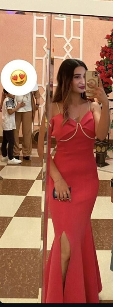 Пиджаки: Qırmızı gecə/libas – elegant uzun model - Rəng: canlı qırmızı -